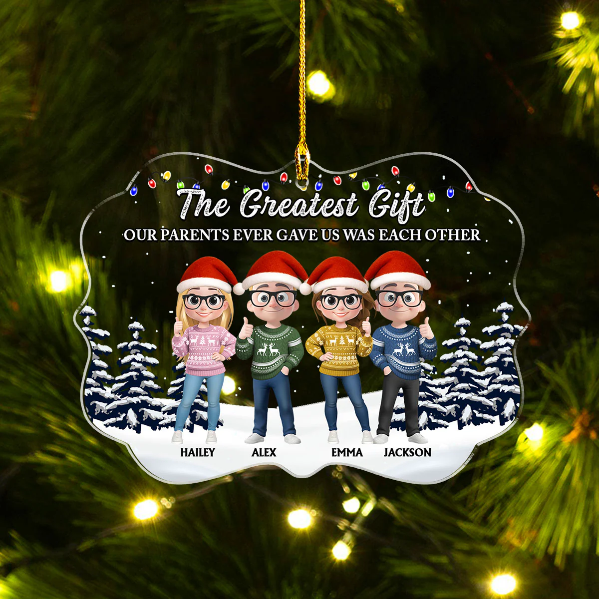 The Greatest Gift Ever - Personalized Custom Acrylic Ornament - Image 2