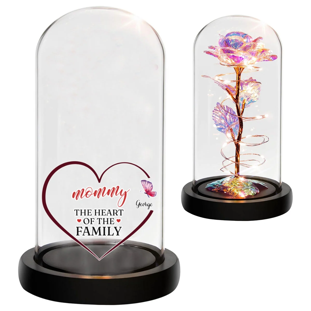 The Heart Of The Family - Personalized Custom Sparkly Rose - Image 7