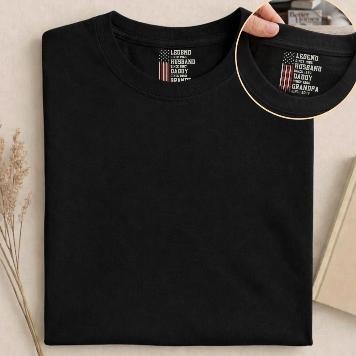 The Legend In Fact - Personalized Custom Inside Neck Print T-Shirt - Image 5