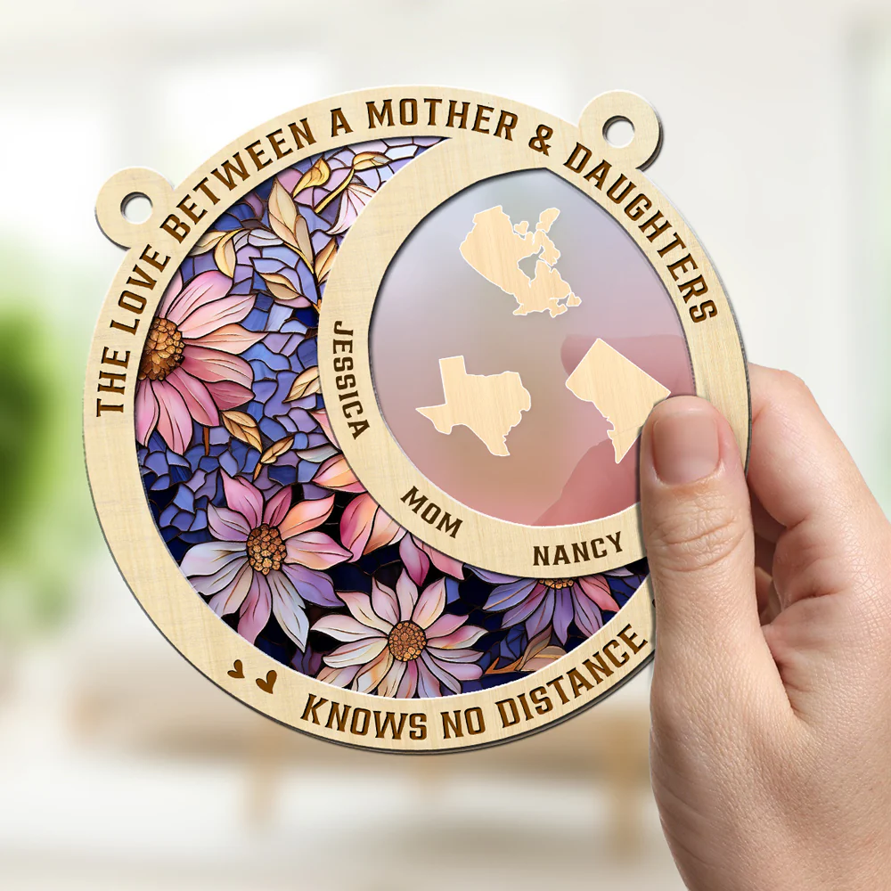 The Love Between A Mother And Daughter - Personalized Custom Suncatcher - Image 2