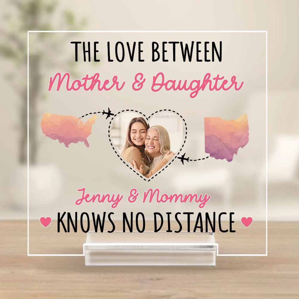 The Love Between Mother And Daughter - Personalized Custom Acrylic Plaque With Base