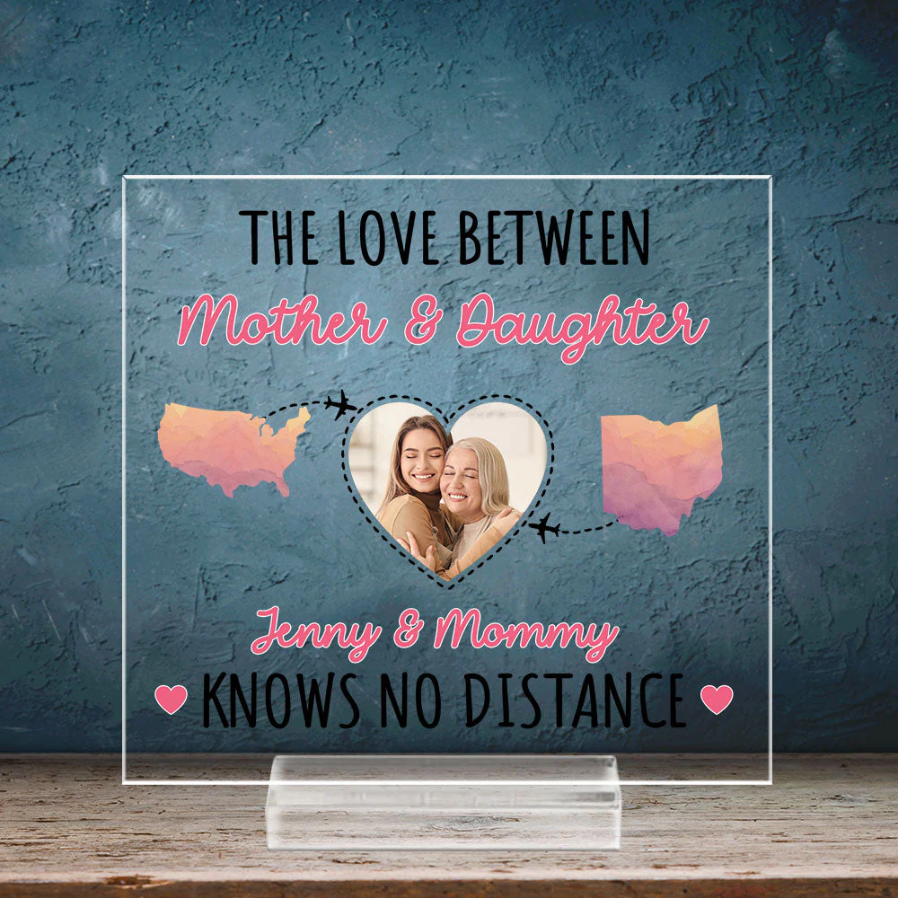 The Love Between Mother And Daughter - Personalized Custom Acrylic Plaque With Base - Image 4