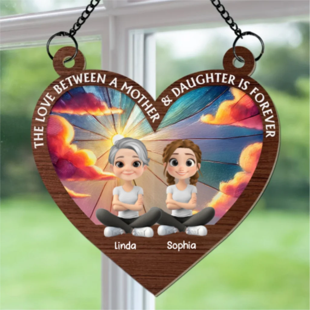The Love Between Mother And Daughter - Personalized Custom Suncatcher - Image 6