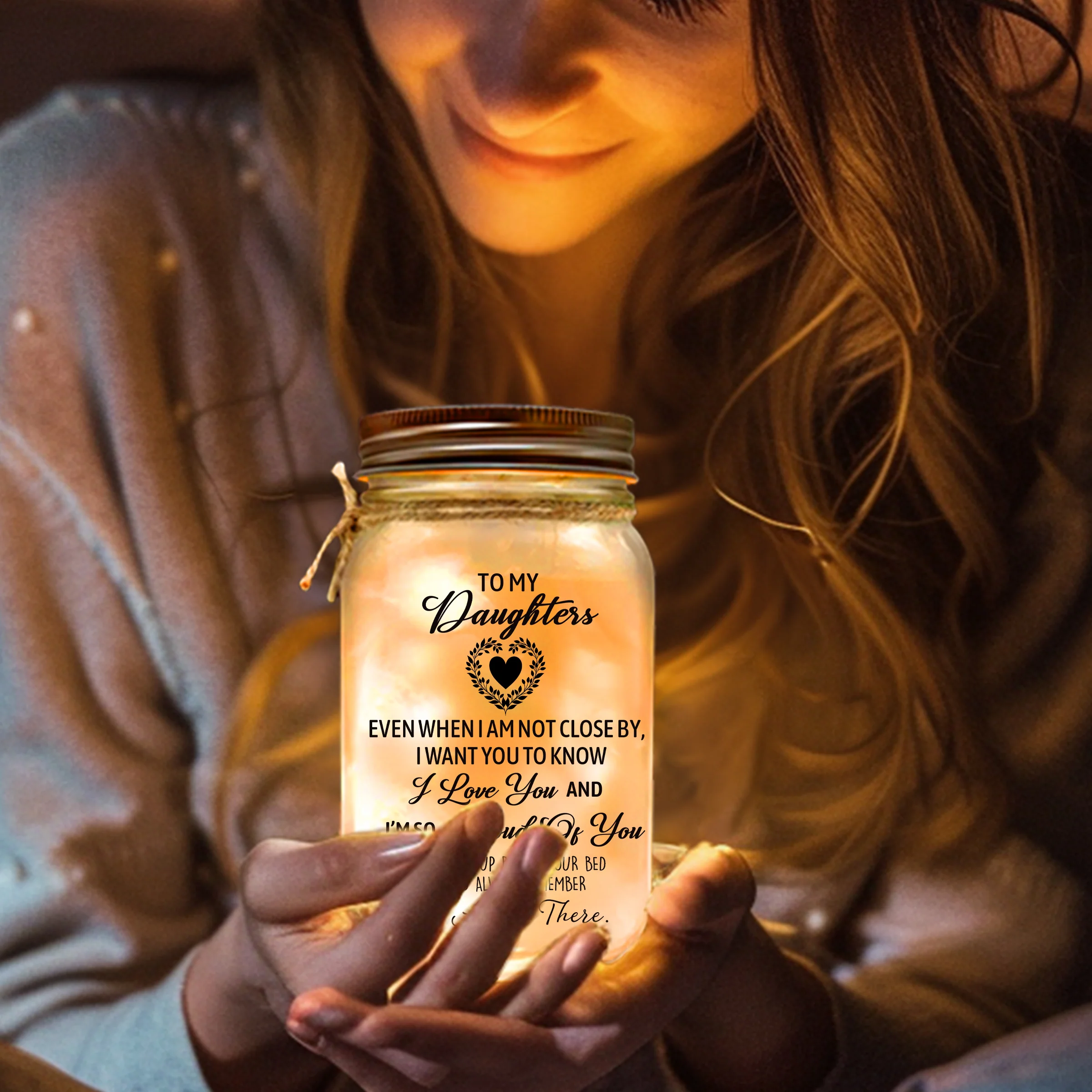 The Love Between Mother And Daughters Is Forever - Personalized Custom Mason Jar Light - Image 4