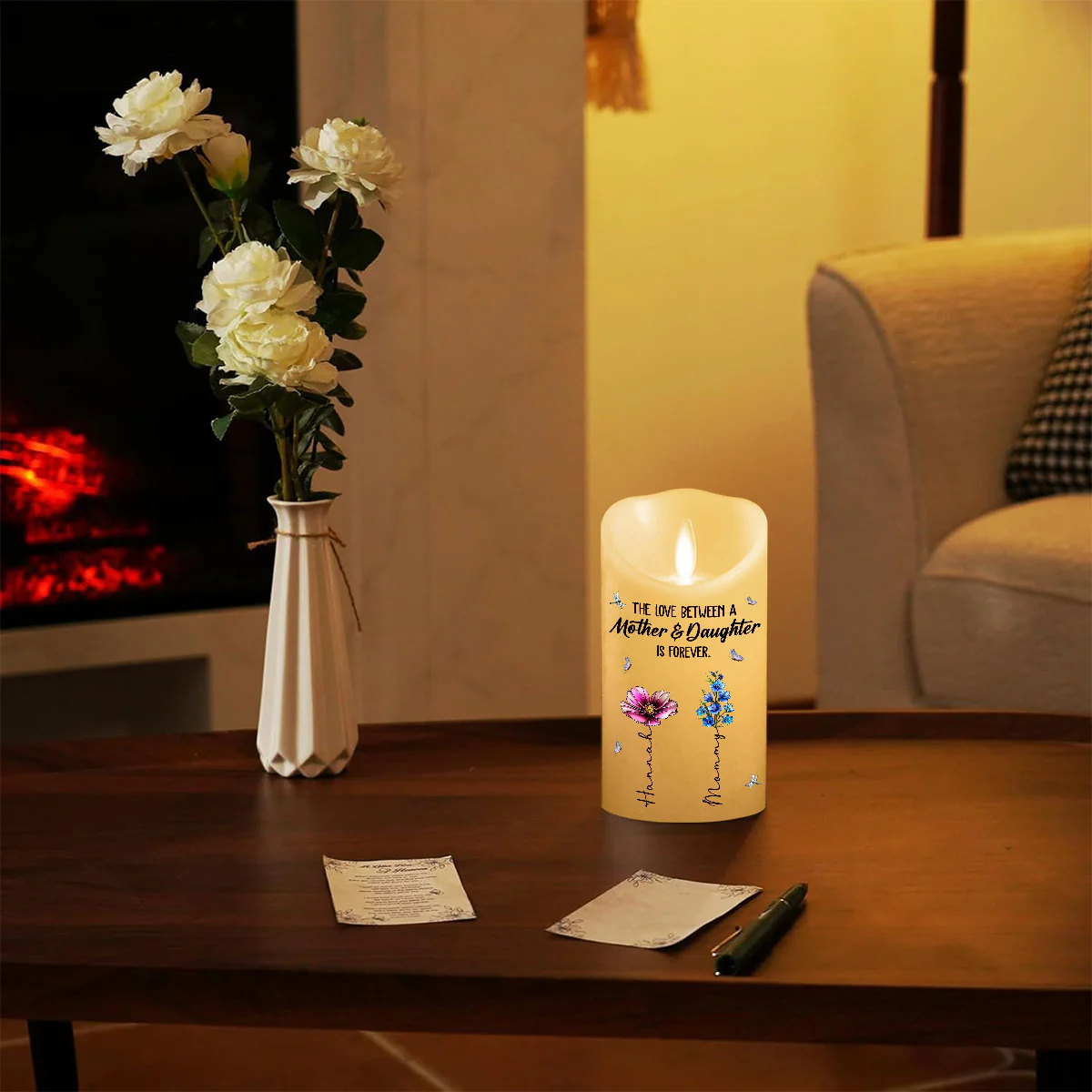 The Love Between Us Is Forever - Personalized Custom LED Candle - Image 2
