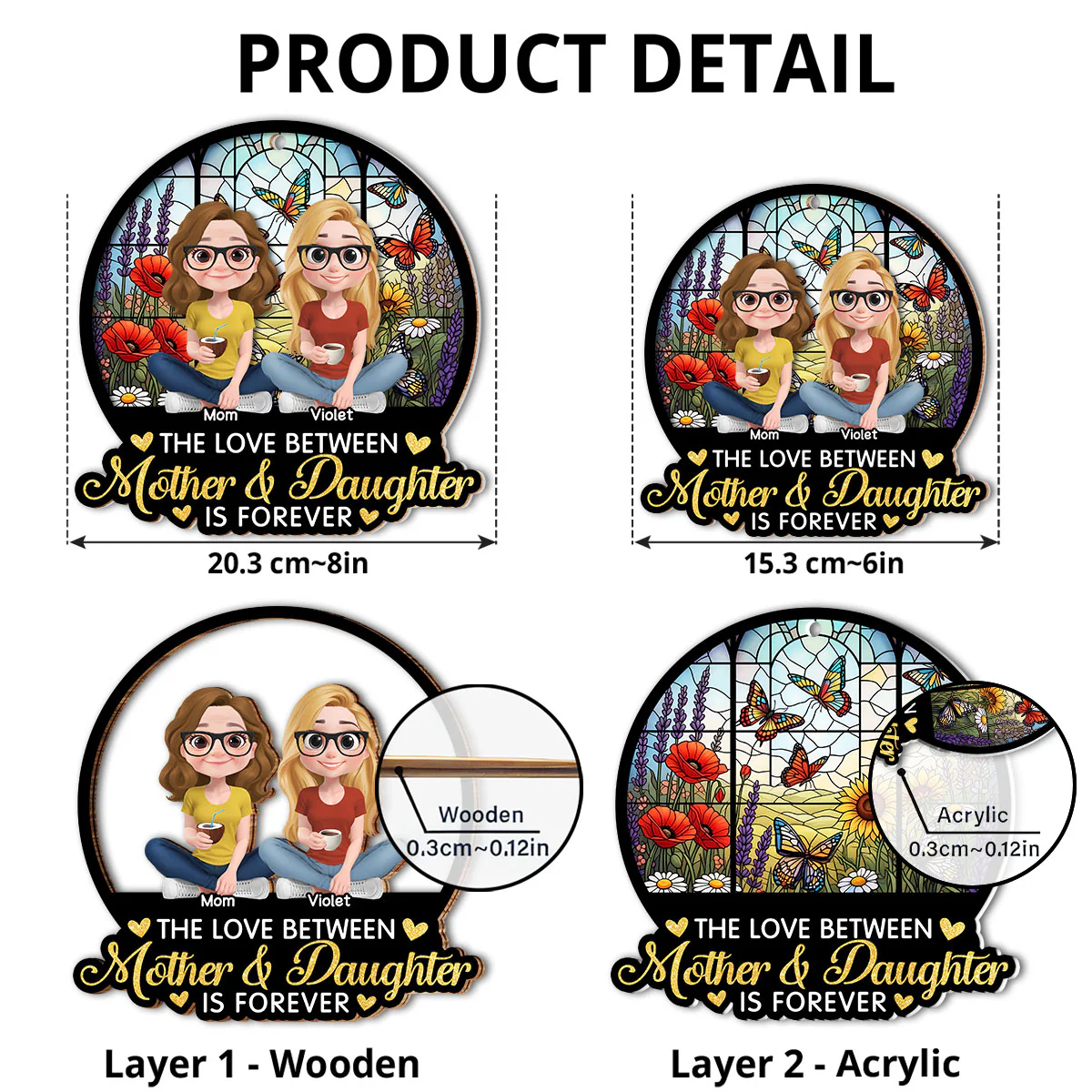 The Love By Heart - Personalized Custom Suncatcher - Image 5