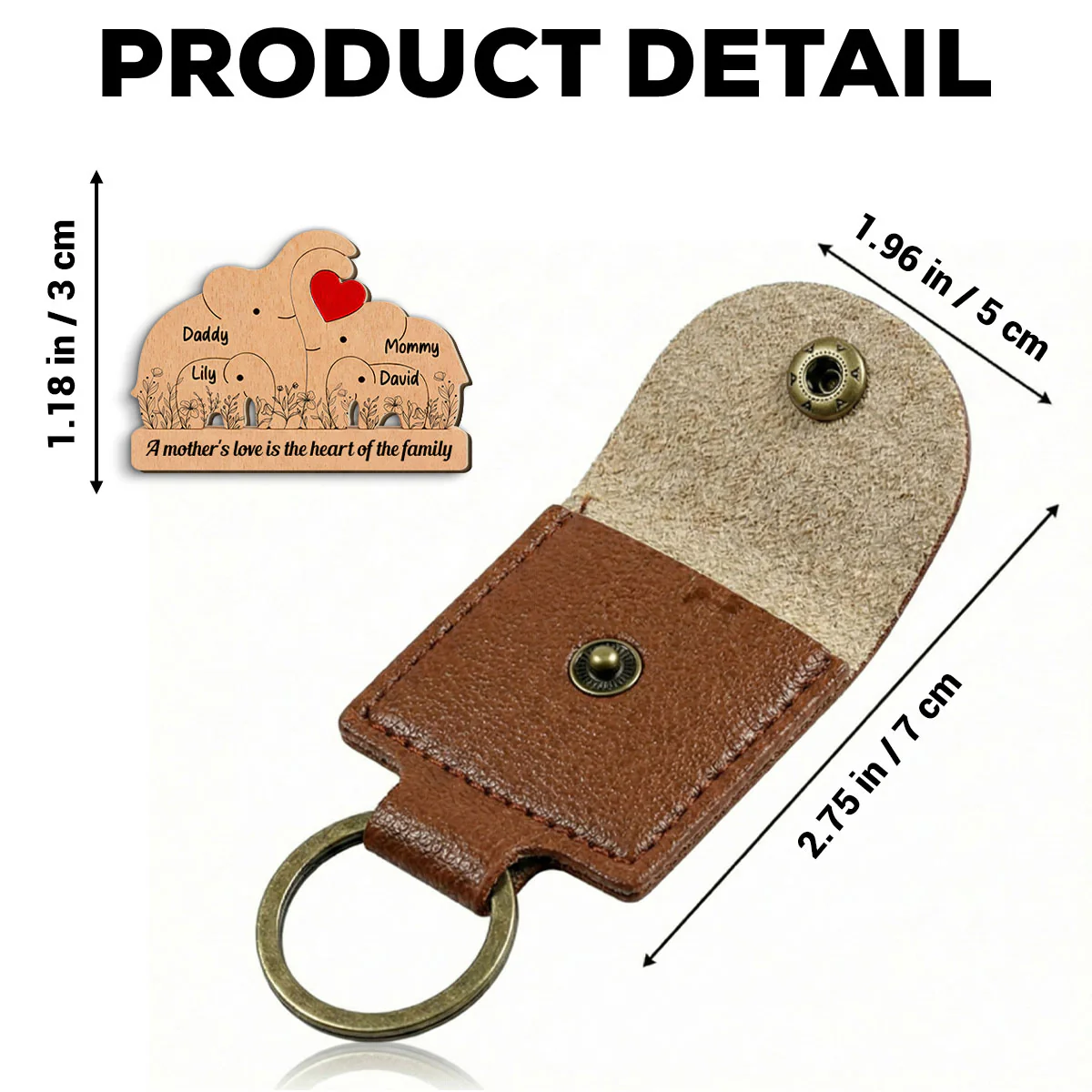 The Love Of A Mother - Personalized Custom Wooden Pocket Hug - Image 5