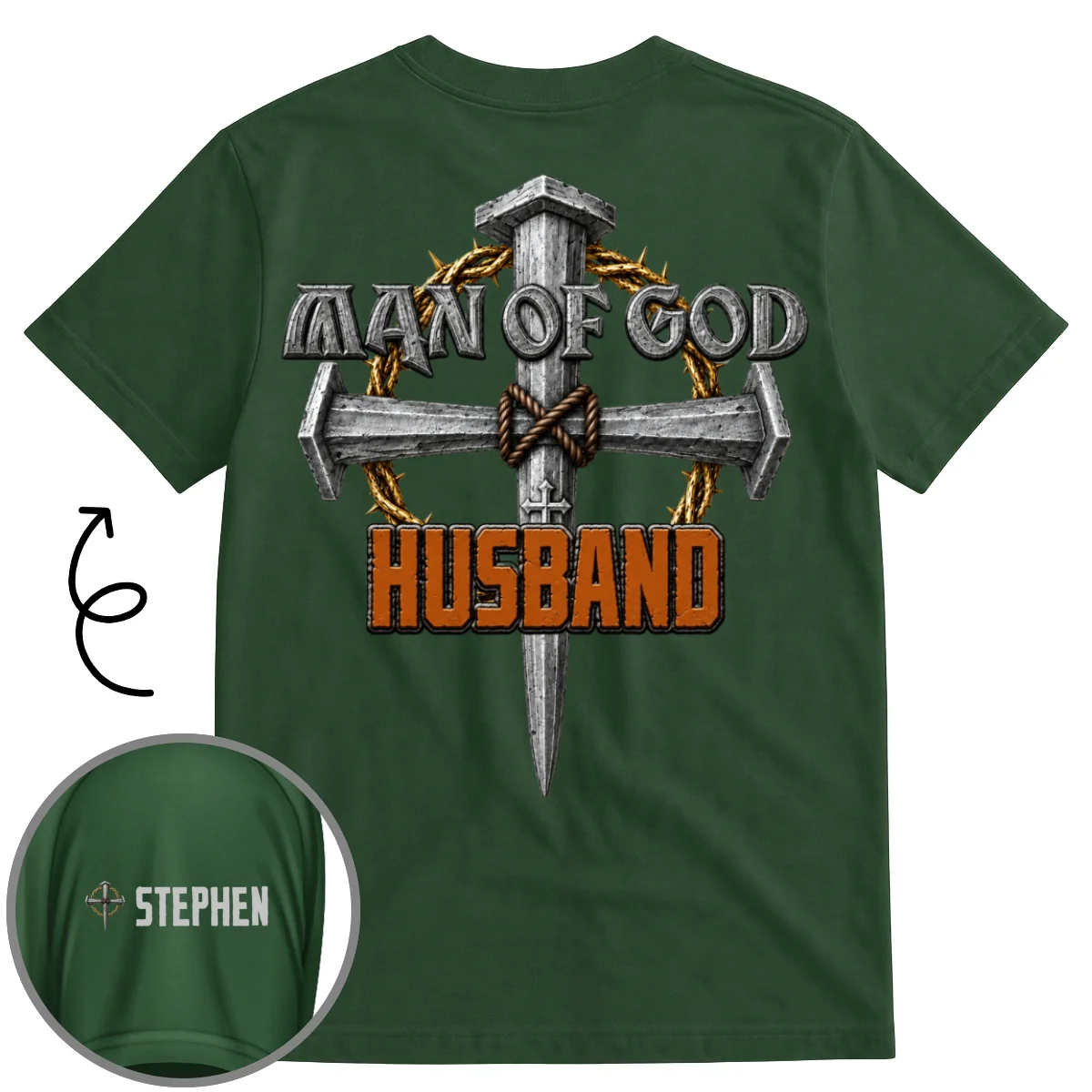 The Man Of God - Personalized Custom Shirt With Design On Sleeve - Image 10