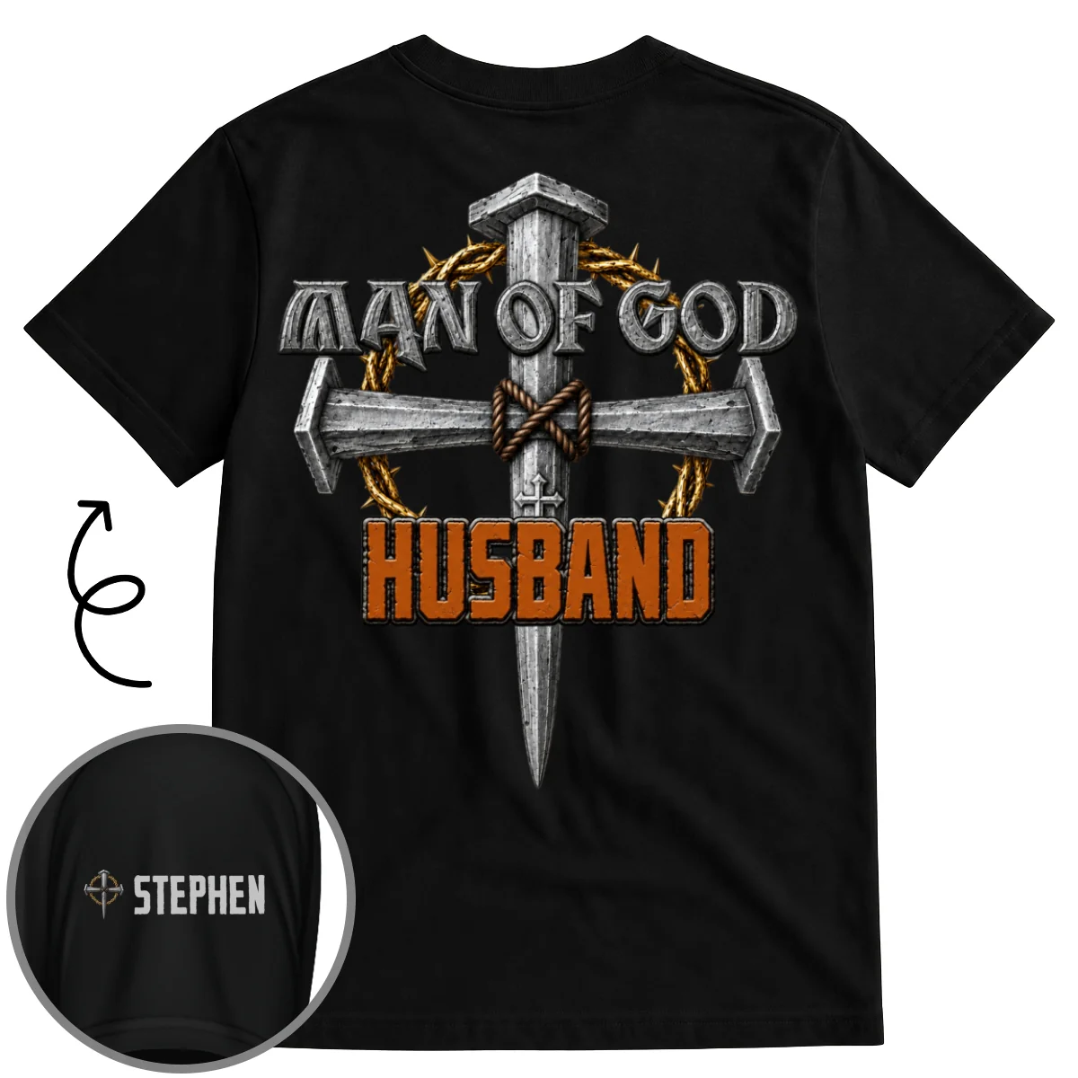 The Man Of God - Personalized Custom Shirt With Design On Sleeve - Image 6