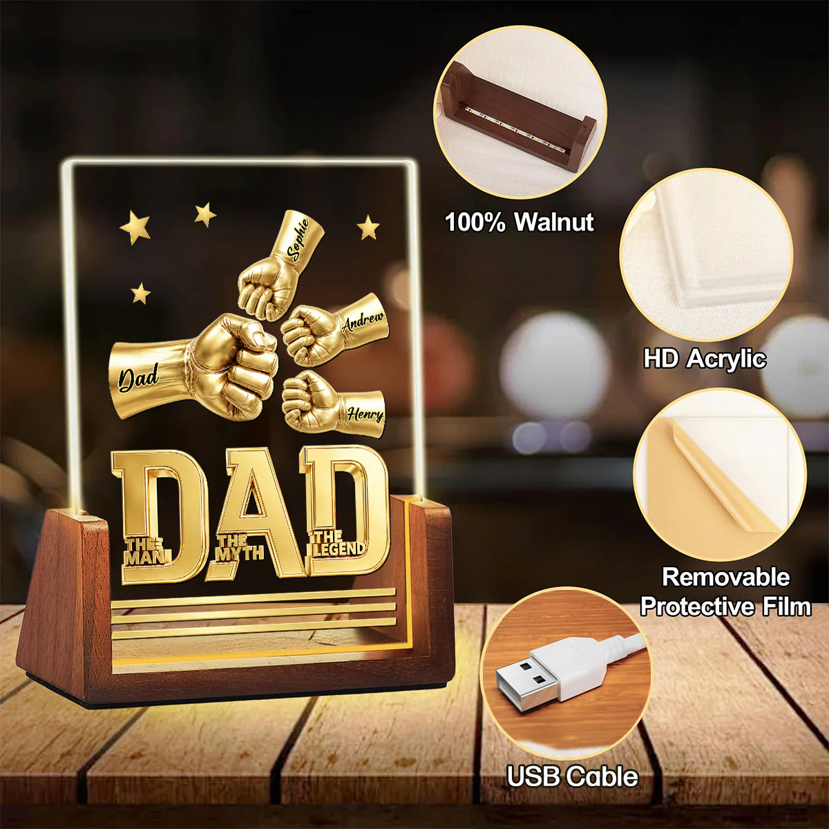 The Man - Personalized Custom Night Light - Image 7