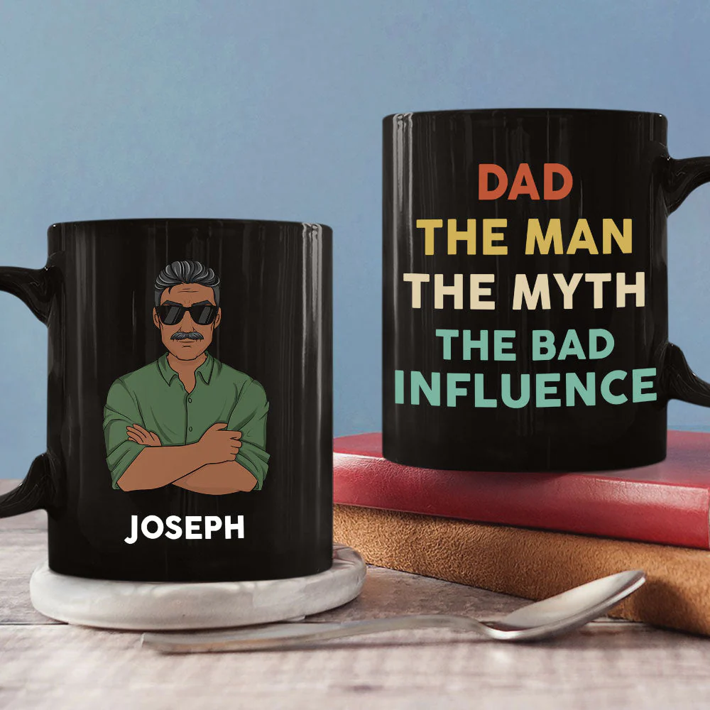 The Man The Myth The Bad Influence - Personalized Custom Coffee Mug - Image 3