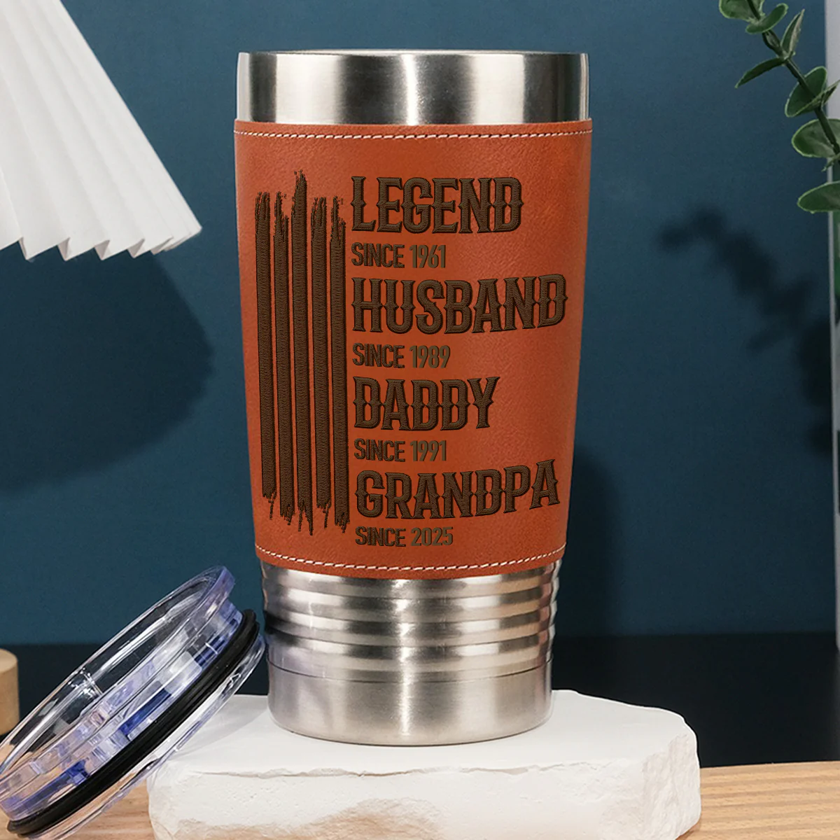 The Mighty Legend - Personalized Custom Leather Tumbler