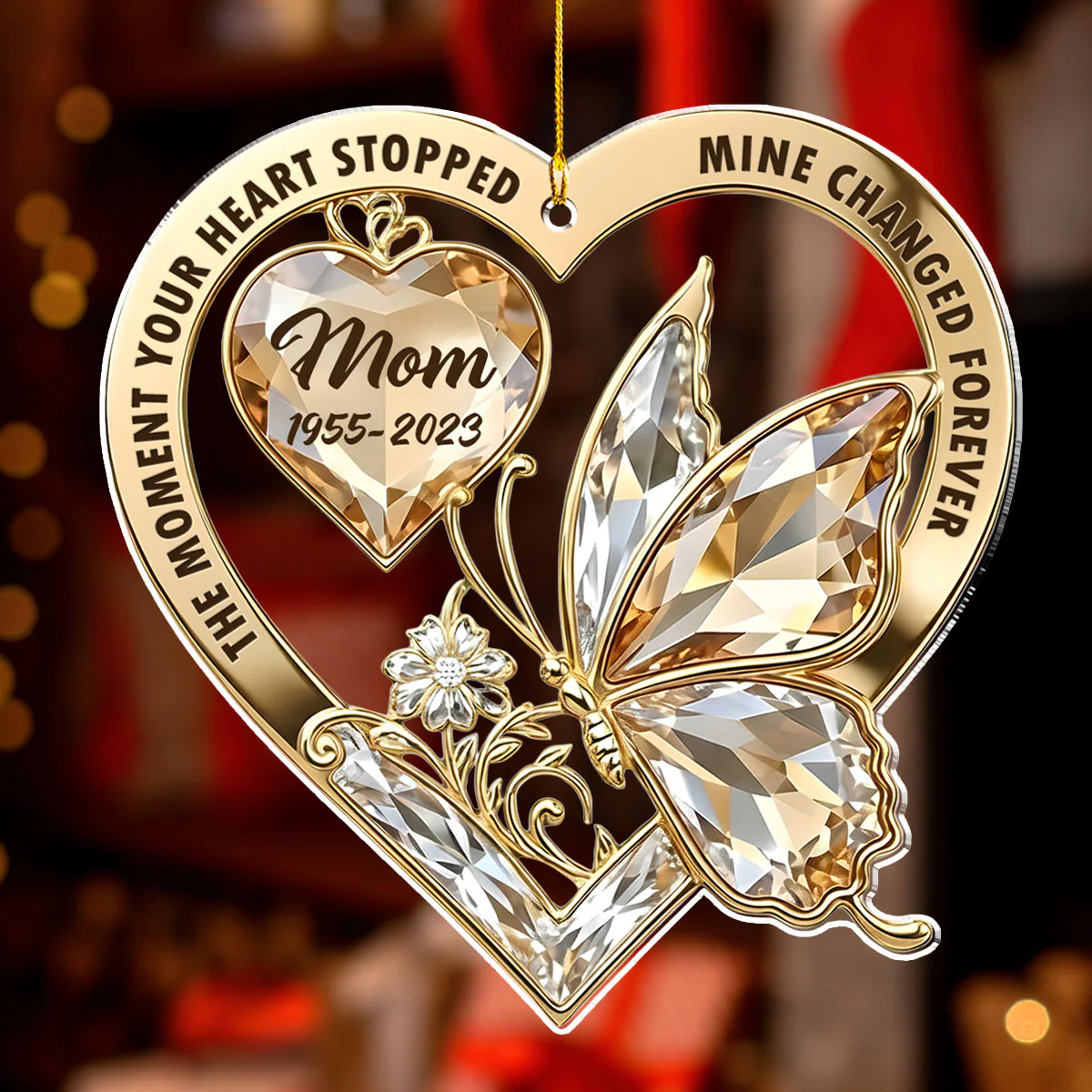 The Moment My Heart Changed Forever - Personalized Custom Acrylic Ornament - Image 2