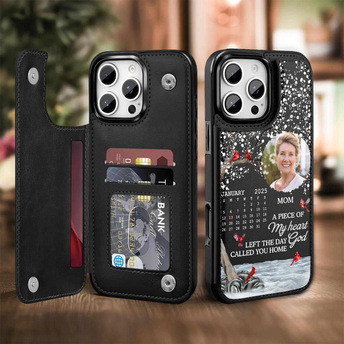 The Moment My Heart Changed Forever - Personalized Custom Leather Phone Case - Image 4