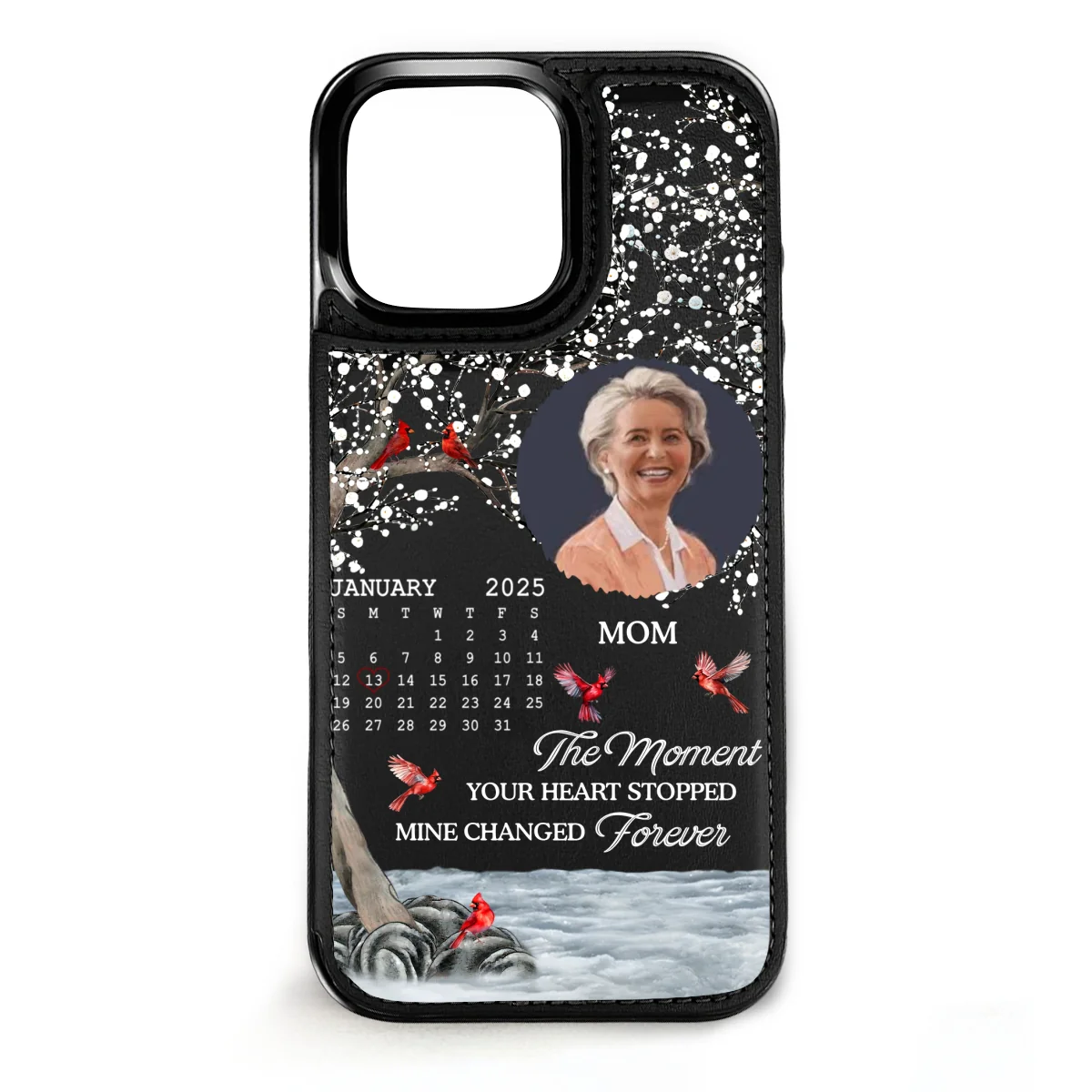 The Moment My Heart Changed Forever - Personalized Custom Leather Phone Case - Image 9