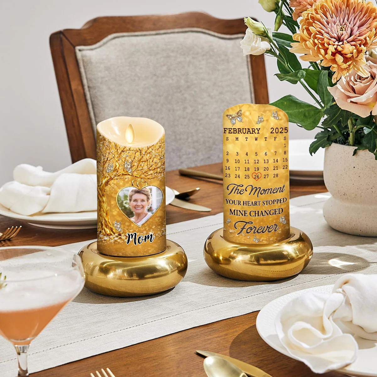 The Moment My Heart Changed Forever - Personalized Custom LED Candle - Image 4