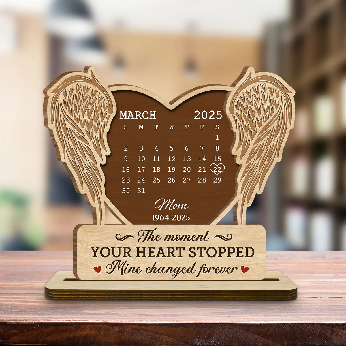 The Moment - Personalized Custom 2-Layer Wood Plaque With Flat Base - Image 3