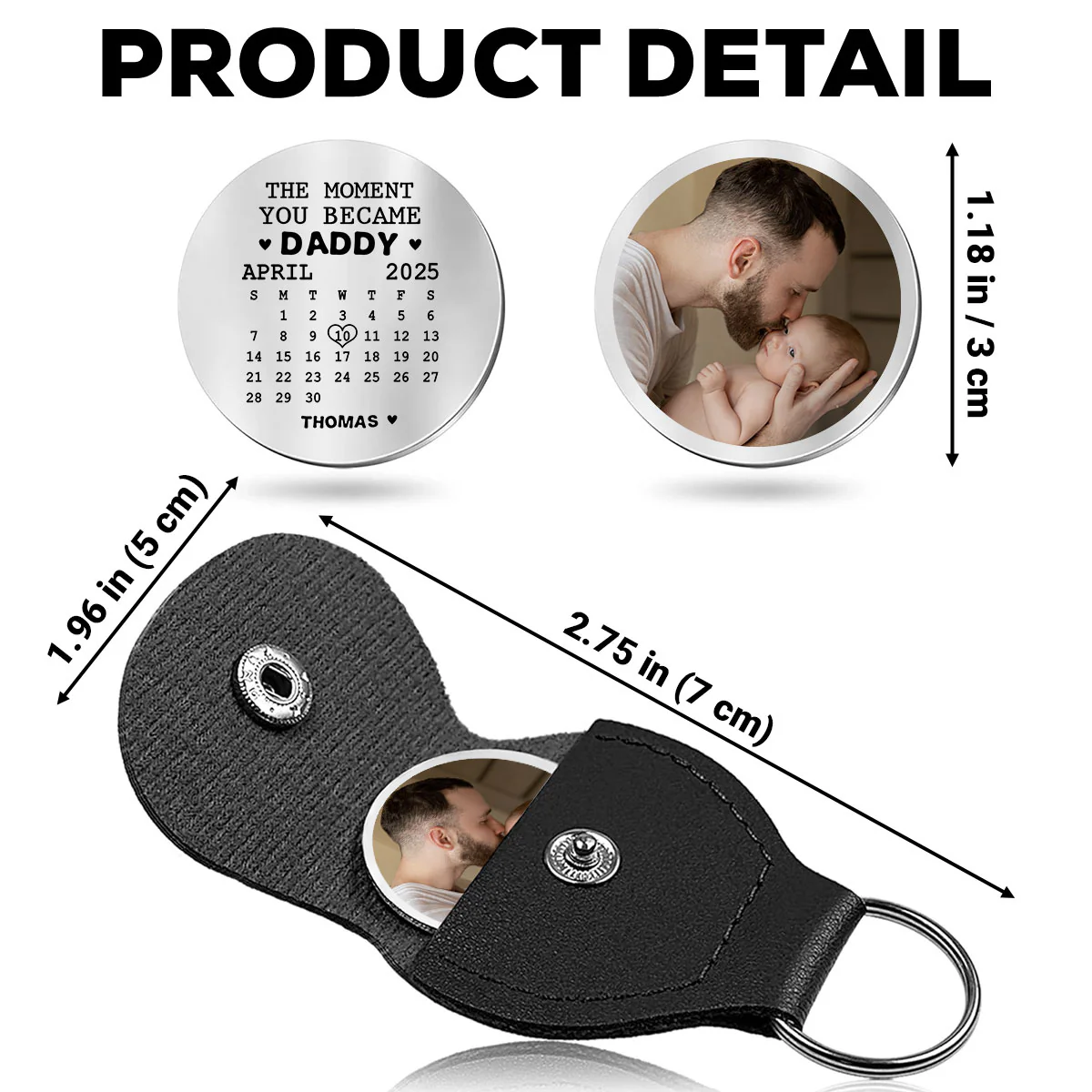 The Moment You Became Dad - Personalized Custom Pocket Hug - Image 5