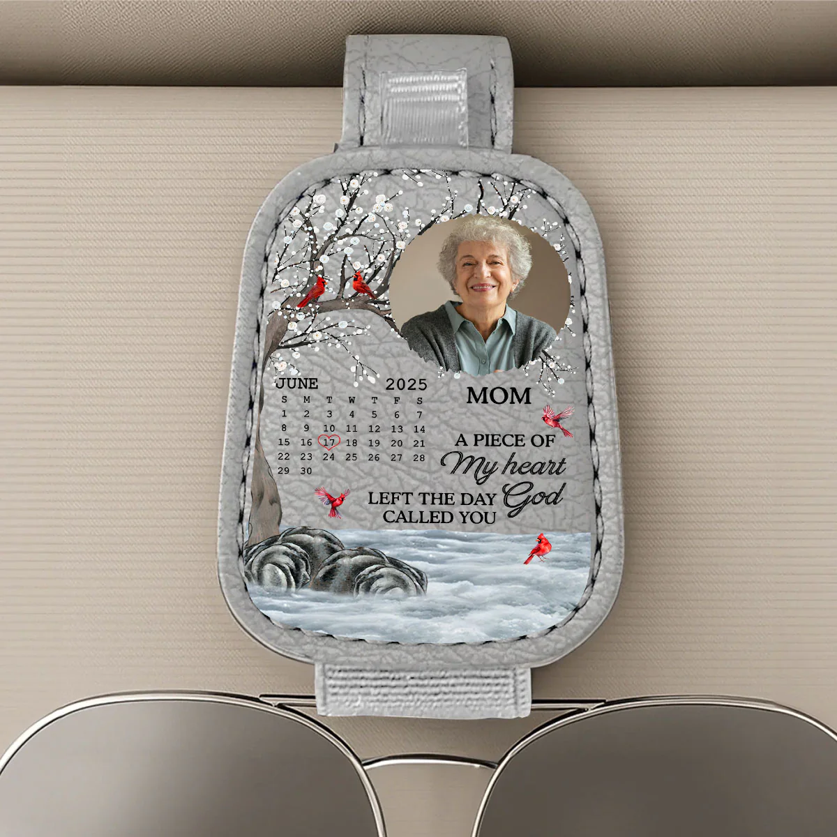 The Moment Your Heart Stopped - Personalized Custom Sunglasses Holder For Car Visor - Image 5