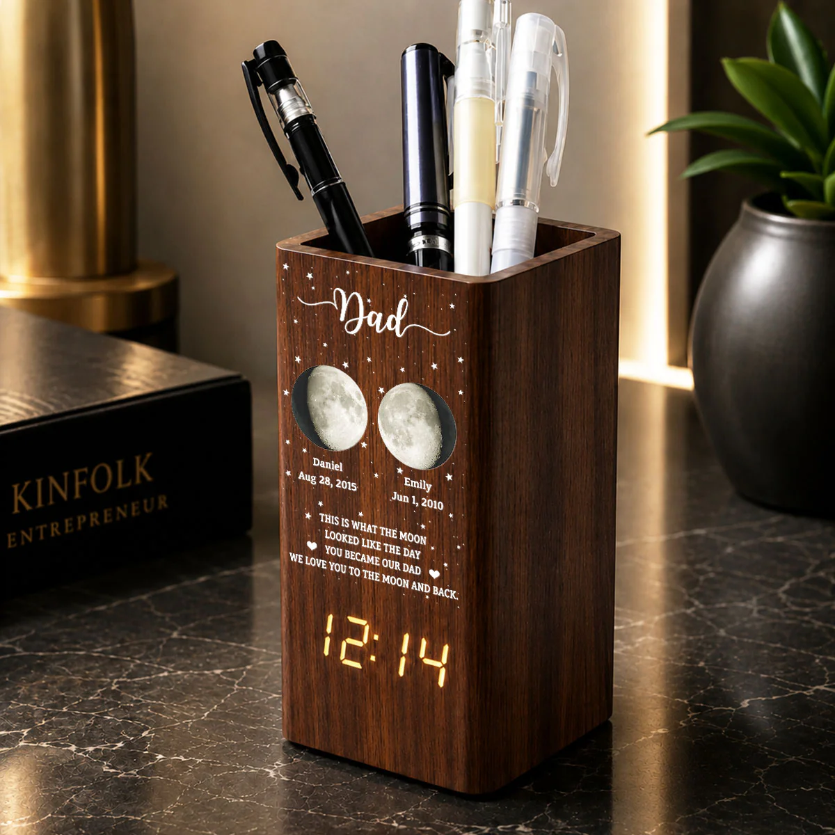 The Moon - Personalized Custom Pen Holder