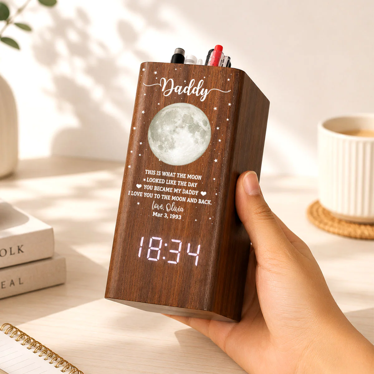 The Moon - Personalized Custom Pen Holder - Image 3