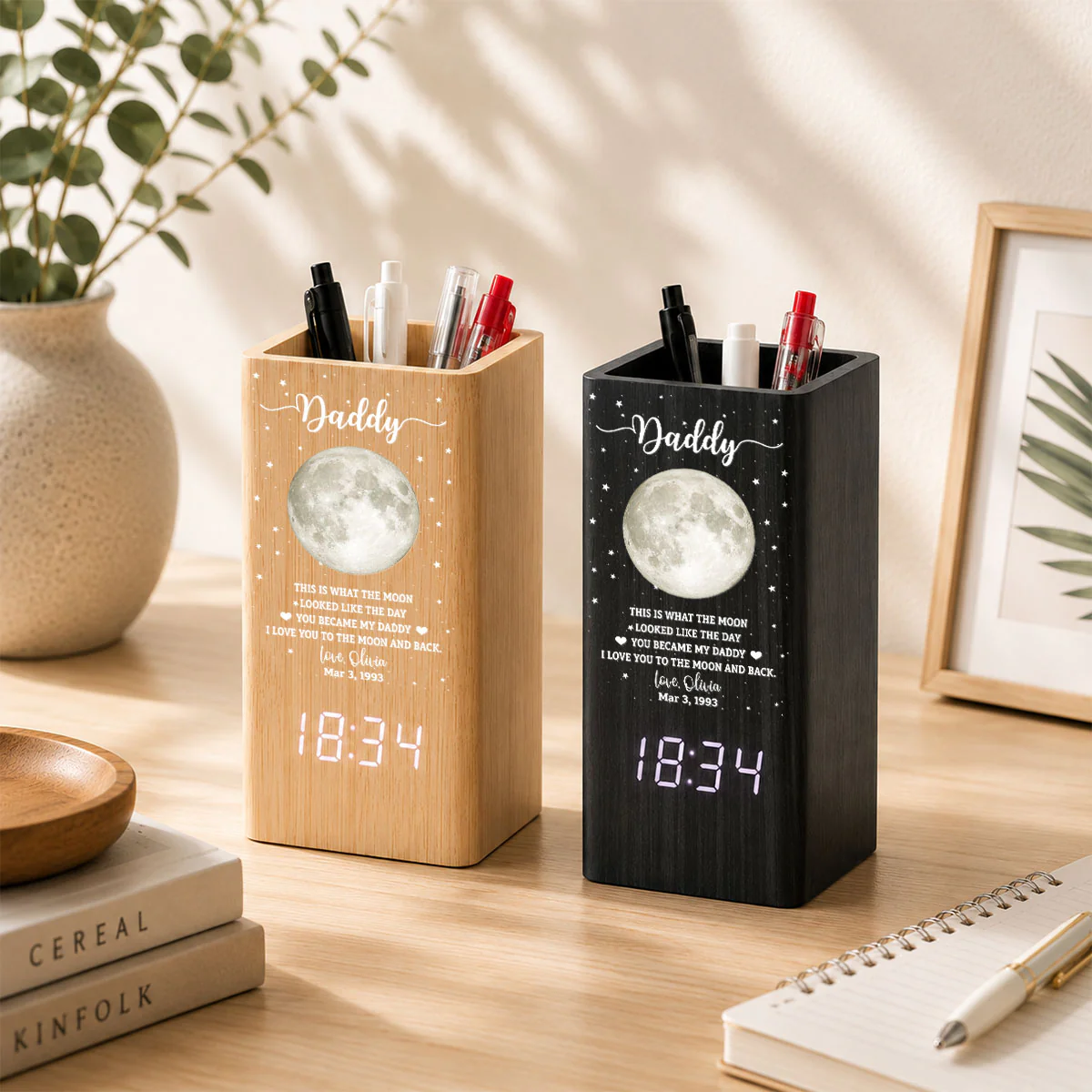 The Moon - Personalized Custom Pen Holder - Image 4