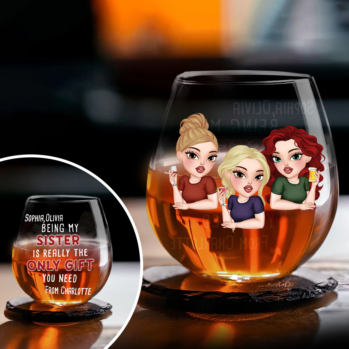 The Only Gift You Need - Personalized Custom Wine Glass - Image 2
