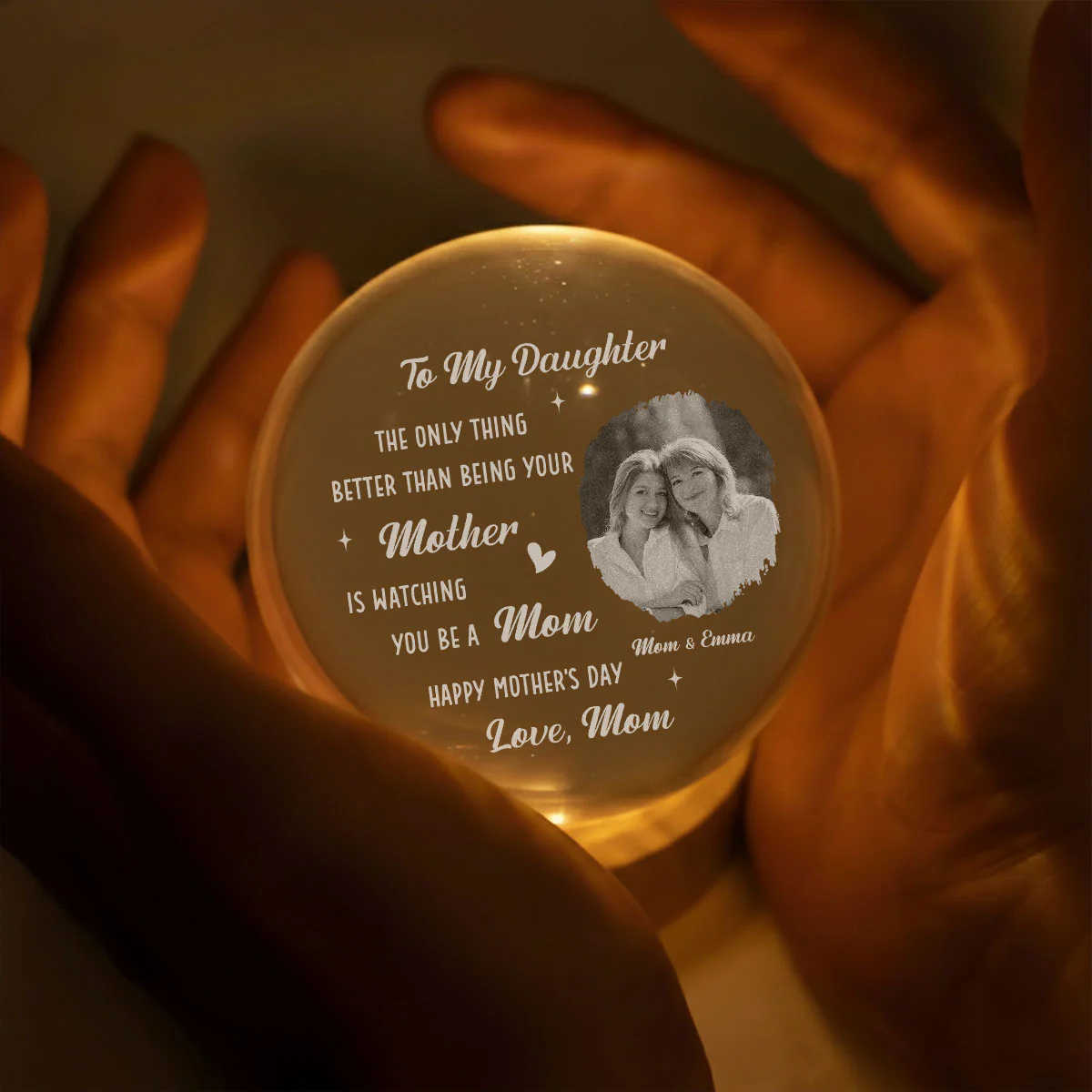 The Only Thing Better - Personalized Custom Crystal Globe Lamp - Image 4