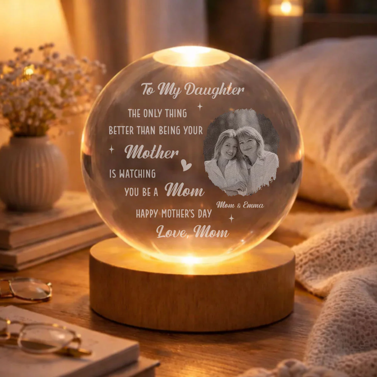 The Only Thing Better - Personalized Custom Crystal Globe Lamp - Image 5