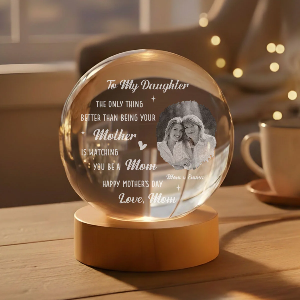 The Only Thing Better - Personalized Custom Crystal Globe Lamp - Image 6