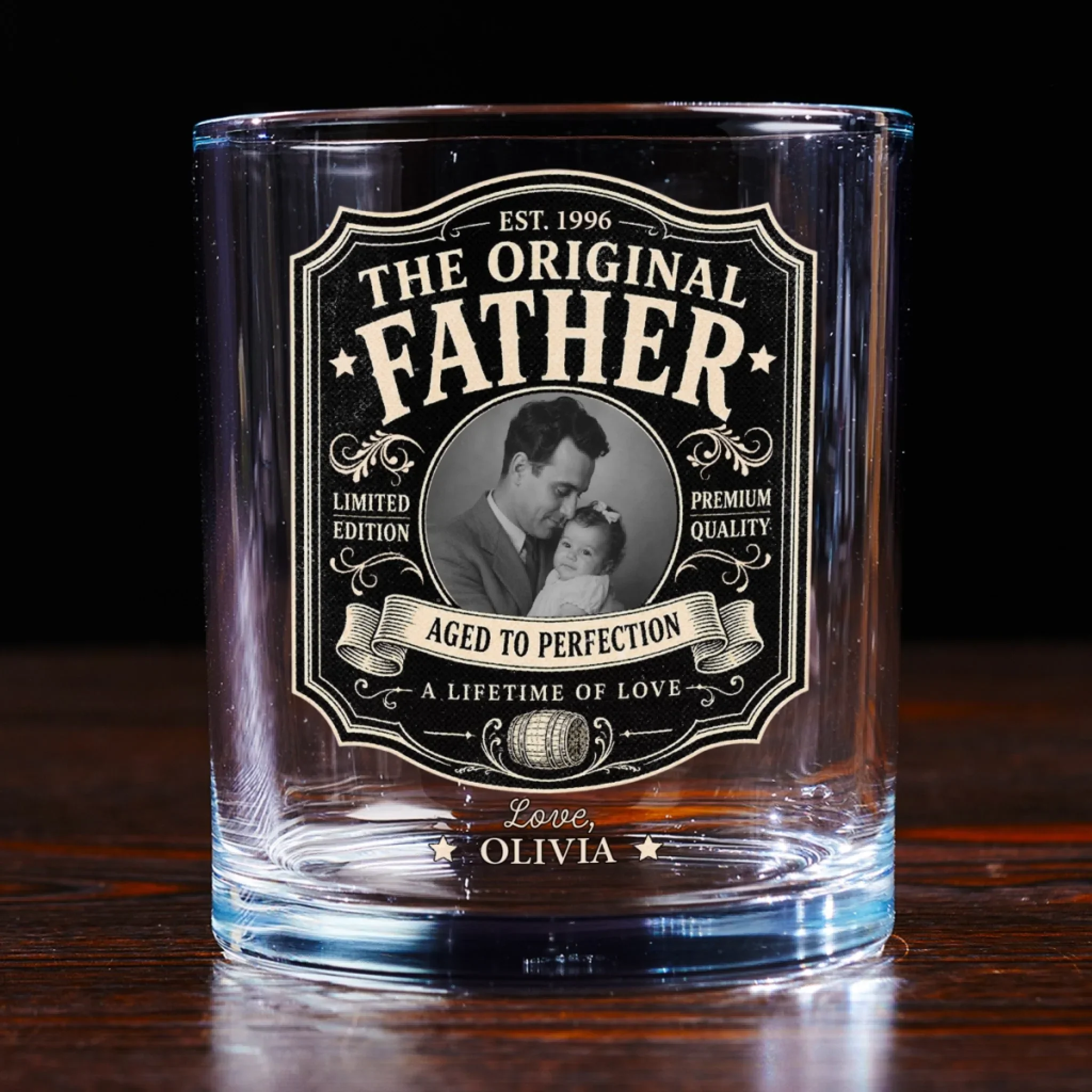The Original Dad - Personalized Custom Whiskey Glass - Image 2