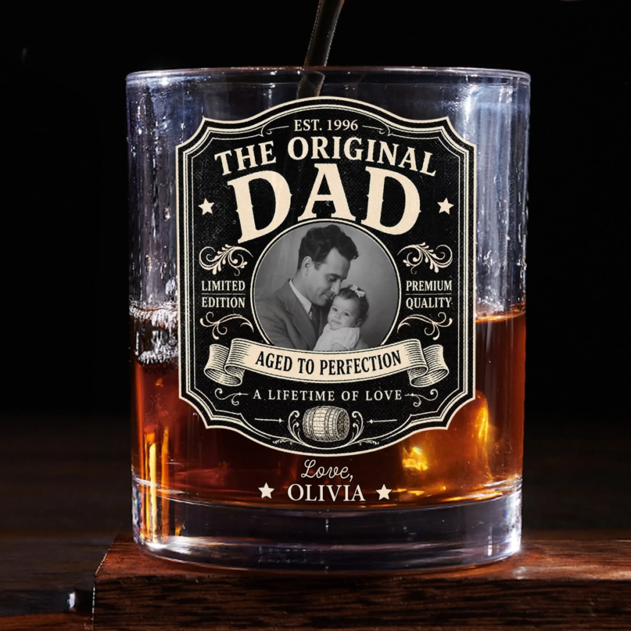The Original Dad - Personalized Custom Whiskey Glass - Image 4