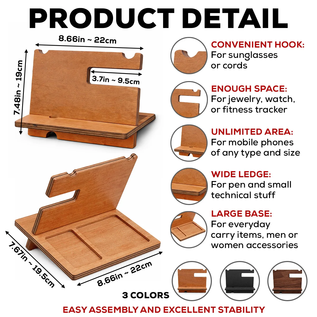The Original Legend - Personalized Custom Wood Phone Docking Station - Image 6