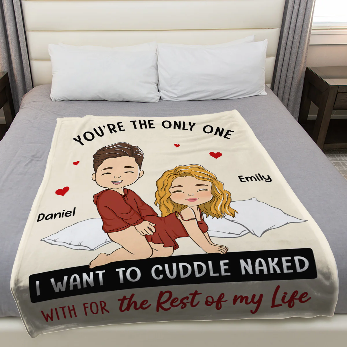 The Person I Want To Cuddle Naked - Personalized Custom Fleece Blanket - Image 2