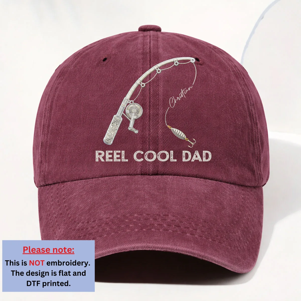 The Real Cool Dad - Personalized Custom Vintage Washed Denim Cap - Image 10