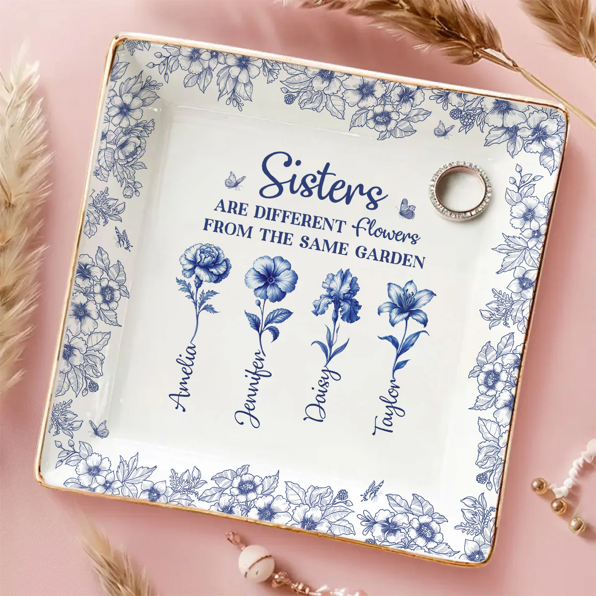 The Same Garden More Flowers Version - Personalized Custom Jewelry Dish - Image 5