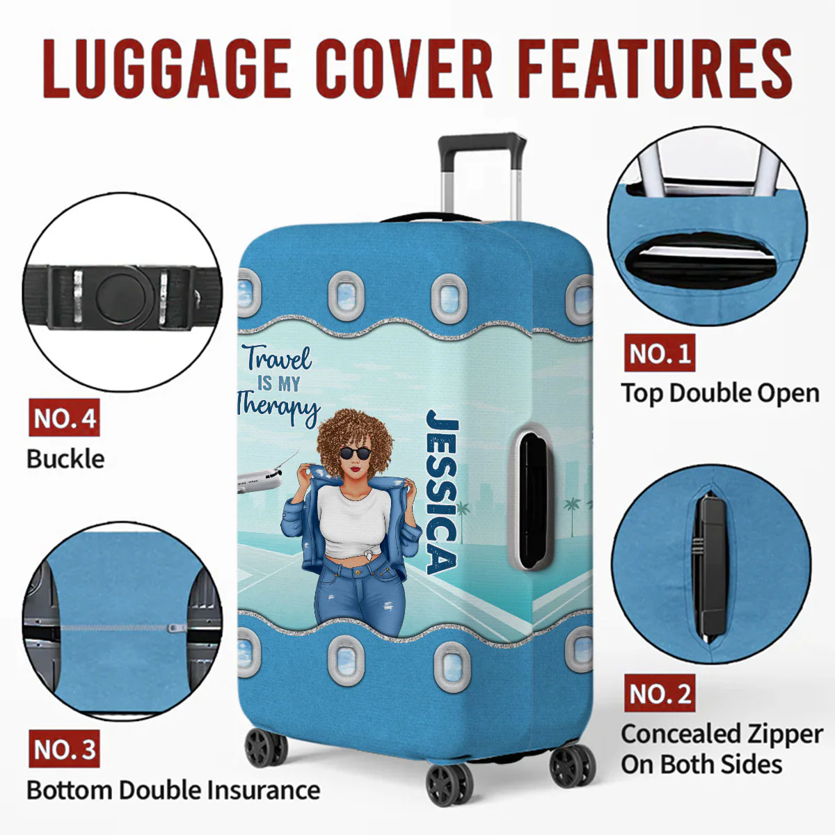 The Sky Is Calling And I Must Go - Personalized Custom Luggage Cover - Image 6