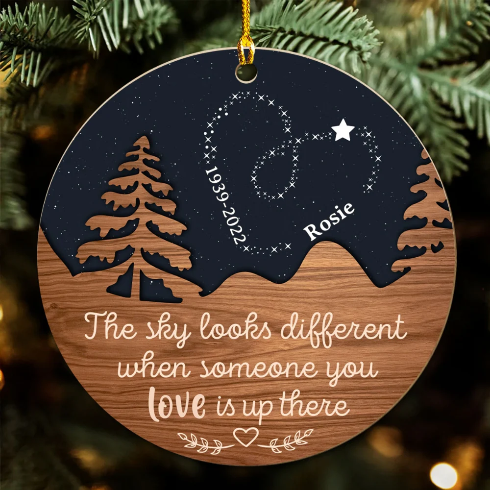 The Sky Looks Different Because It Has You - Personalized Custom Wood Ornament - Image 4
