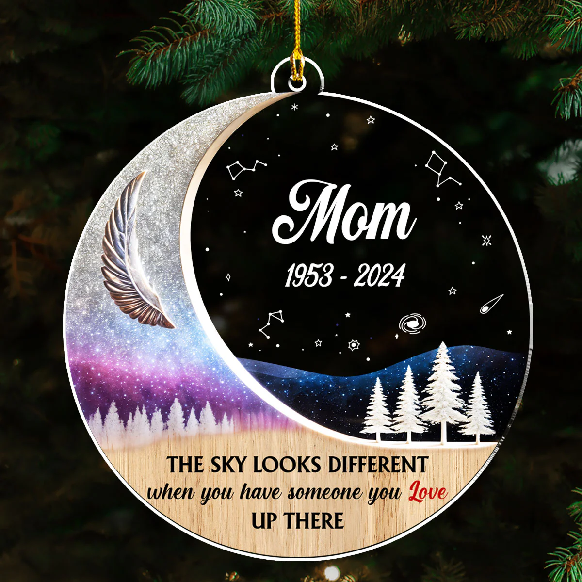 The Sky Looks Different - Personalized Custom Acrylic Ornament - Image 3