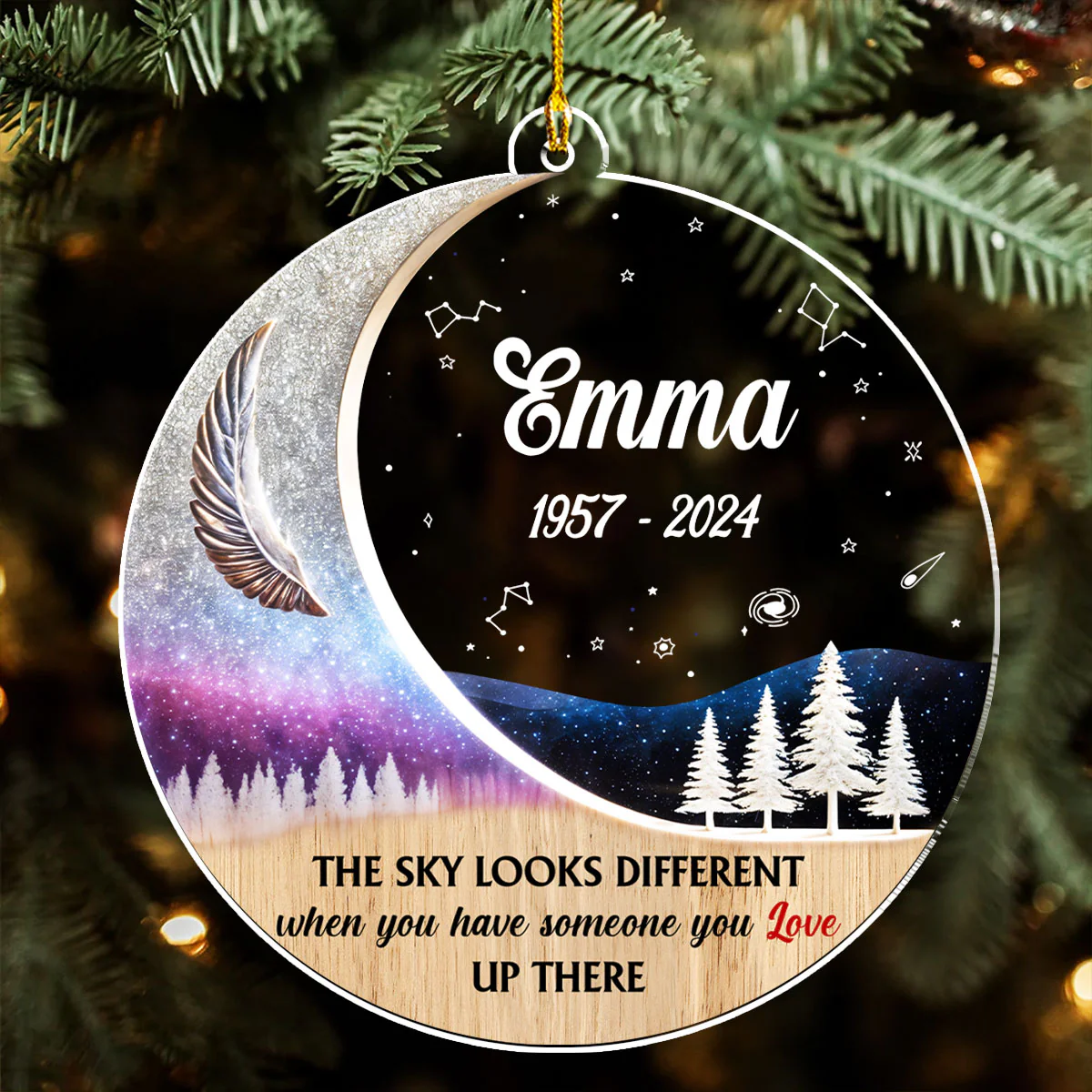 The Sky Looks Different - Personalized Custom Acrylic Ornament - Image 4