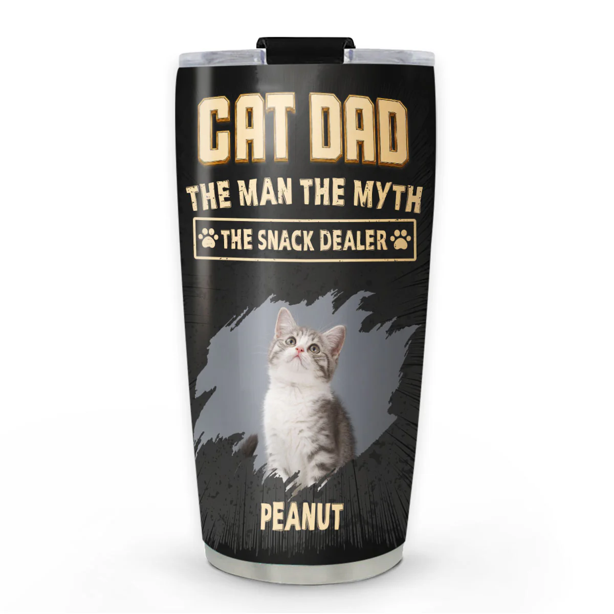 The Snack Dealer Cat Dad Photo - Personalized Custom Tumbler
