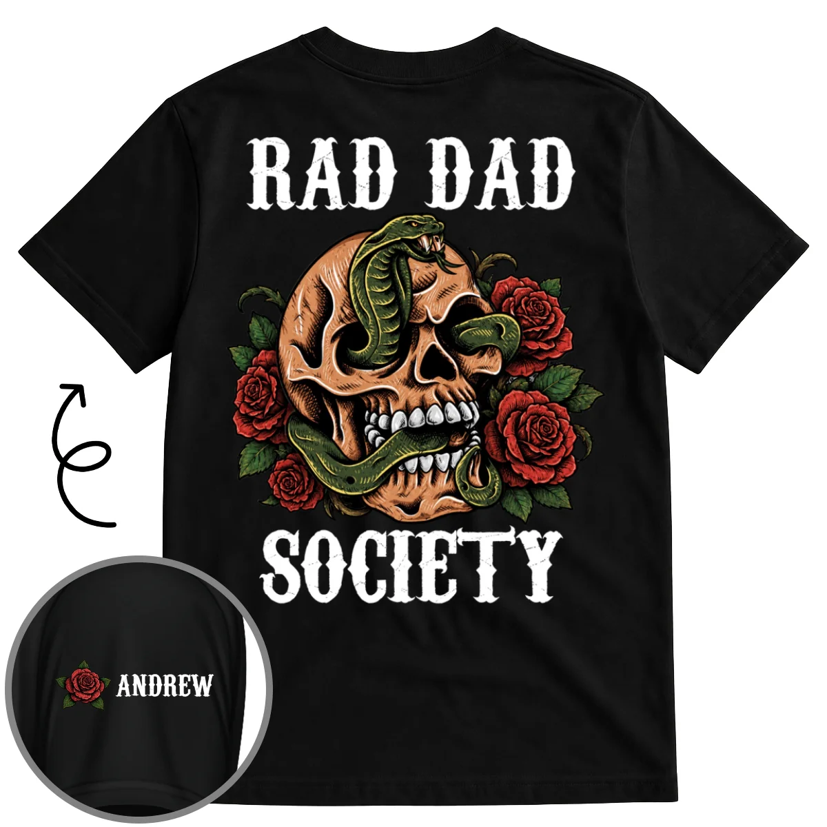 The Society Need Rad Dads - Personalized Custom Shirt With Design On Sleeve - Image 5