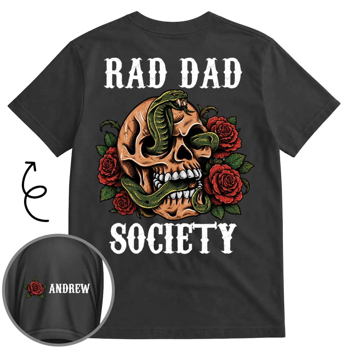 The Society Need Rad Dads - Personalized Custom Shirt With Design On Sleeve - Image 6