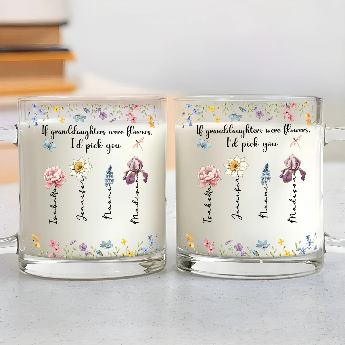 The Treasure Of A Mother Is Her Daughter - Personalized Custom Glass Mug - Image 3