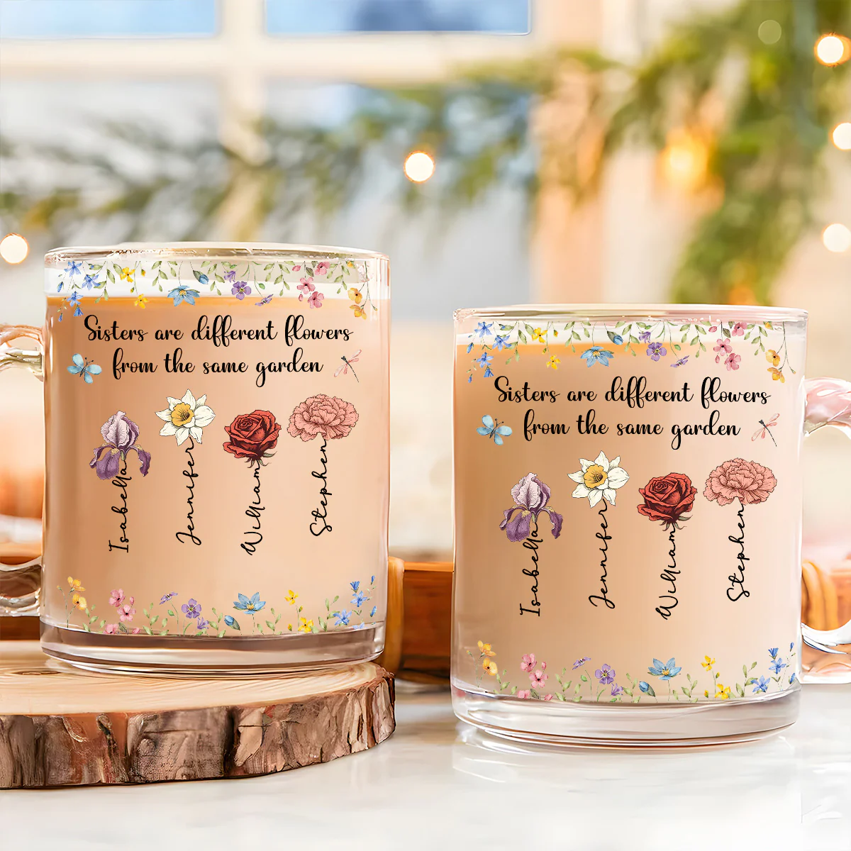 The Treasure Of A Mother Is Her Daughter - Personalized Custom Glass Mug - Image 4