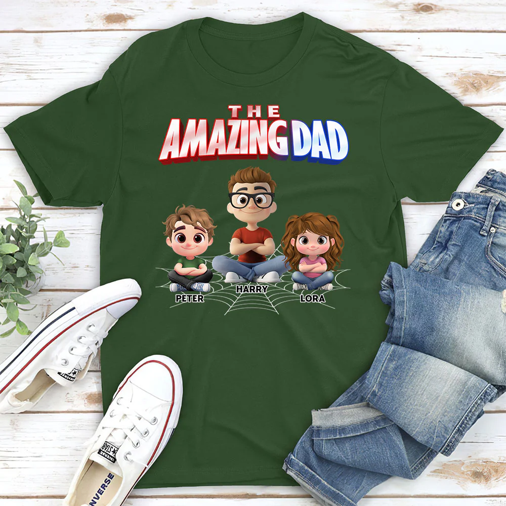 The World Best Amazing Dad - Personalized Custom Shirt - Image 2