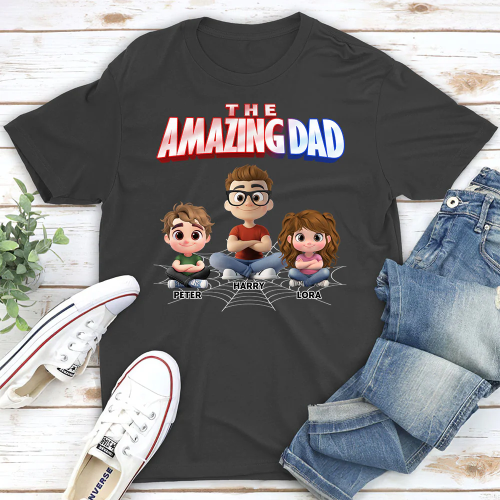 The World Best Amazing Dad - Personalized Custom Shirt - Image 3