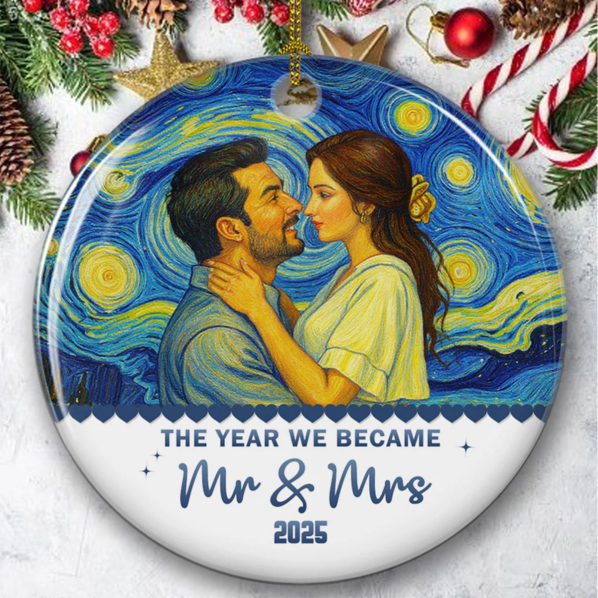 The Year Our Journey Began - Personalized Custom Ceramic Ornament - Image 2