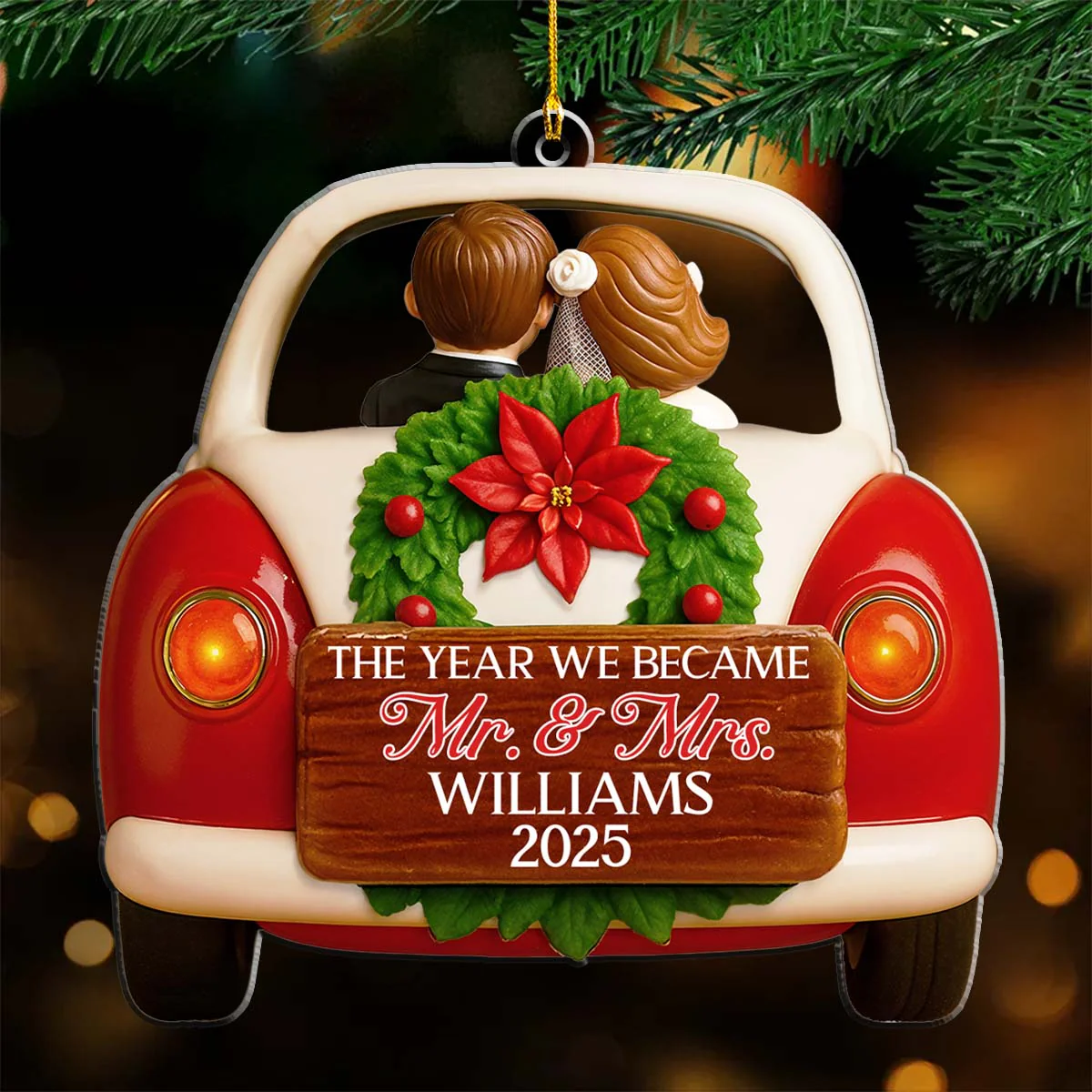 The Year We Became Forever - Personalized Custom Acrylic Ornament - Image 2
