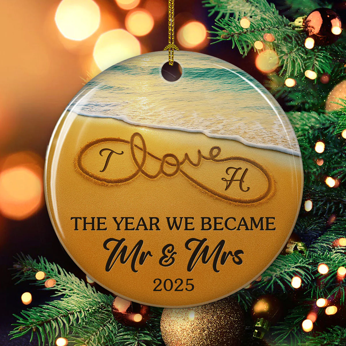The Year We Became - Personalized Custom Ceramic Ornament - Image 3